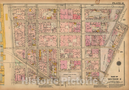 Historic Map : Land Book of the Borough of Manhattan, City of NY, Manhattan 1925 Plate 021 , Vintage Wall Art