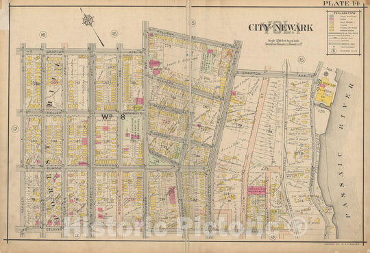 Historic Map : Atlas of Newark, Volume 1, Newark 1911 Plate 014 , Vintage Wall Art