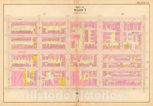 Historic Map : Philadelphia 1908 Plate 025 , Vintage Wall Art