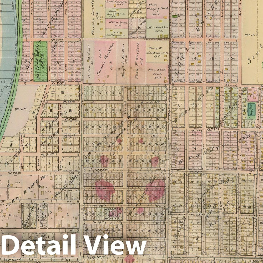 Historic Map : Real Estate Atlas of Surveys of Seattle, Seattle 1912 Plate 019 , Vintage Wall Art