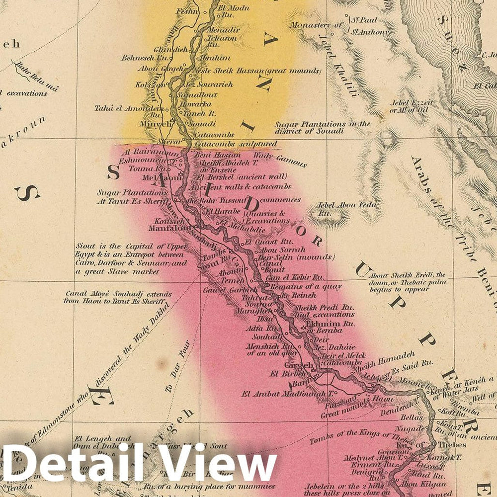 Historic Map : Egypt 1847 , A New Universal Atlas of the World , Vintage Wall Art