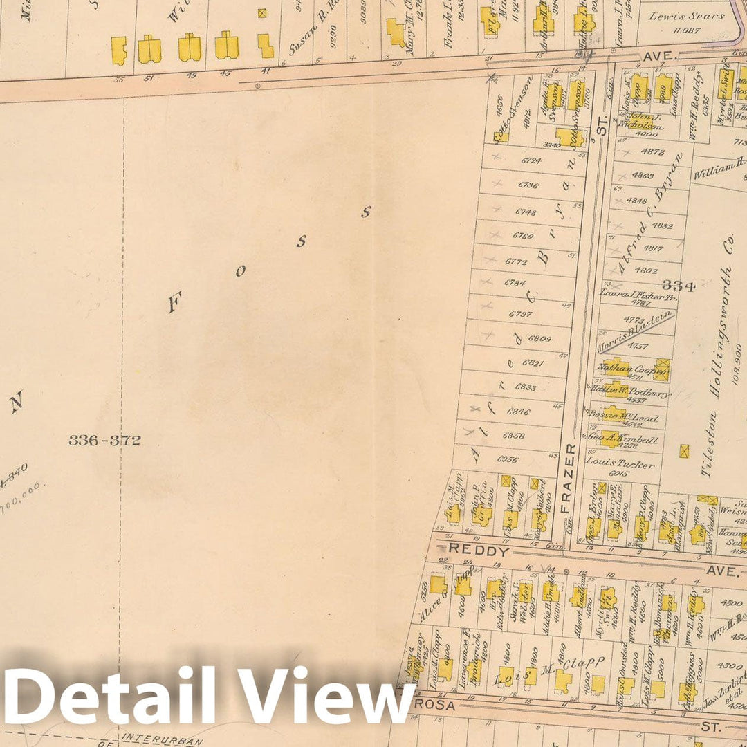 Historic Map : Atlas City of Boston Ward 26 Hyde Park, Hyde Park 1912 Plate 008 , Vintage Wall Art