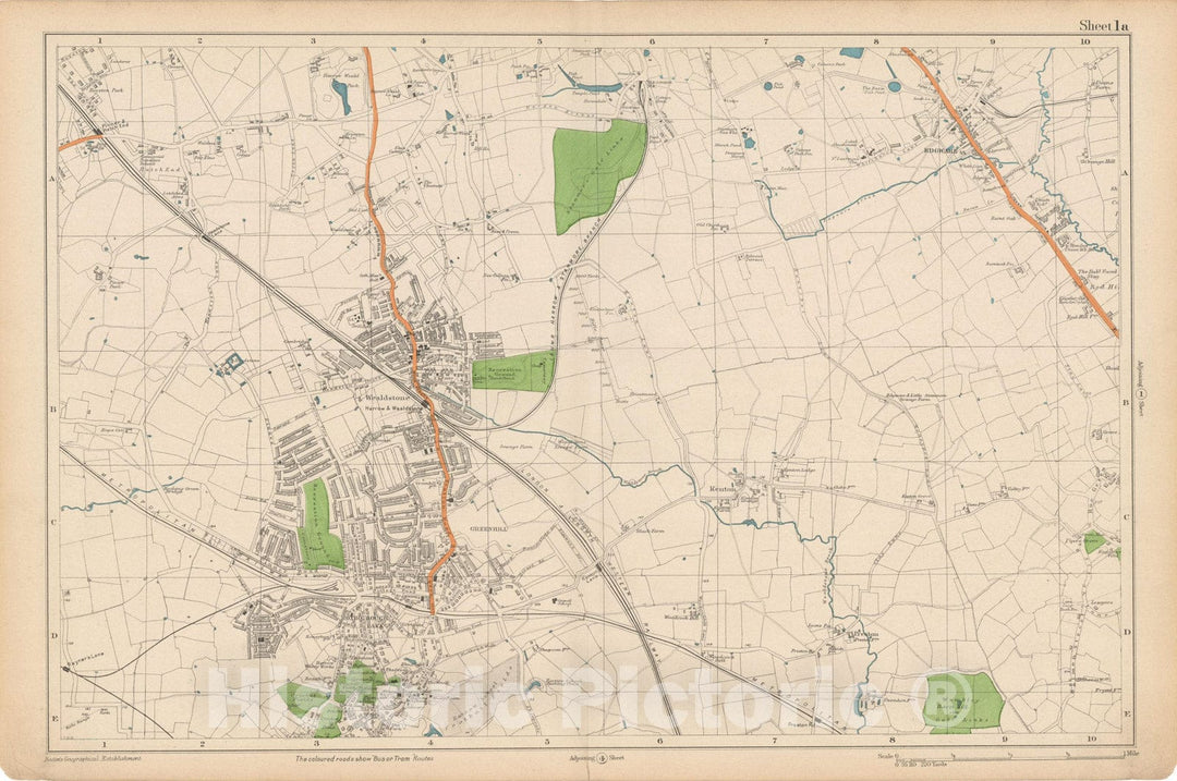 Historic Map : Europe, London 1910 Sheet 01A , Vintage Wall Art