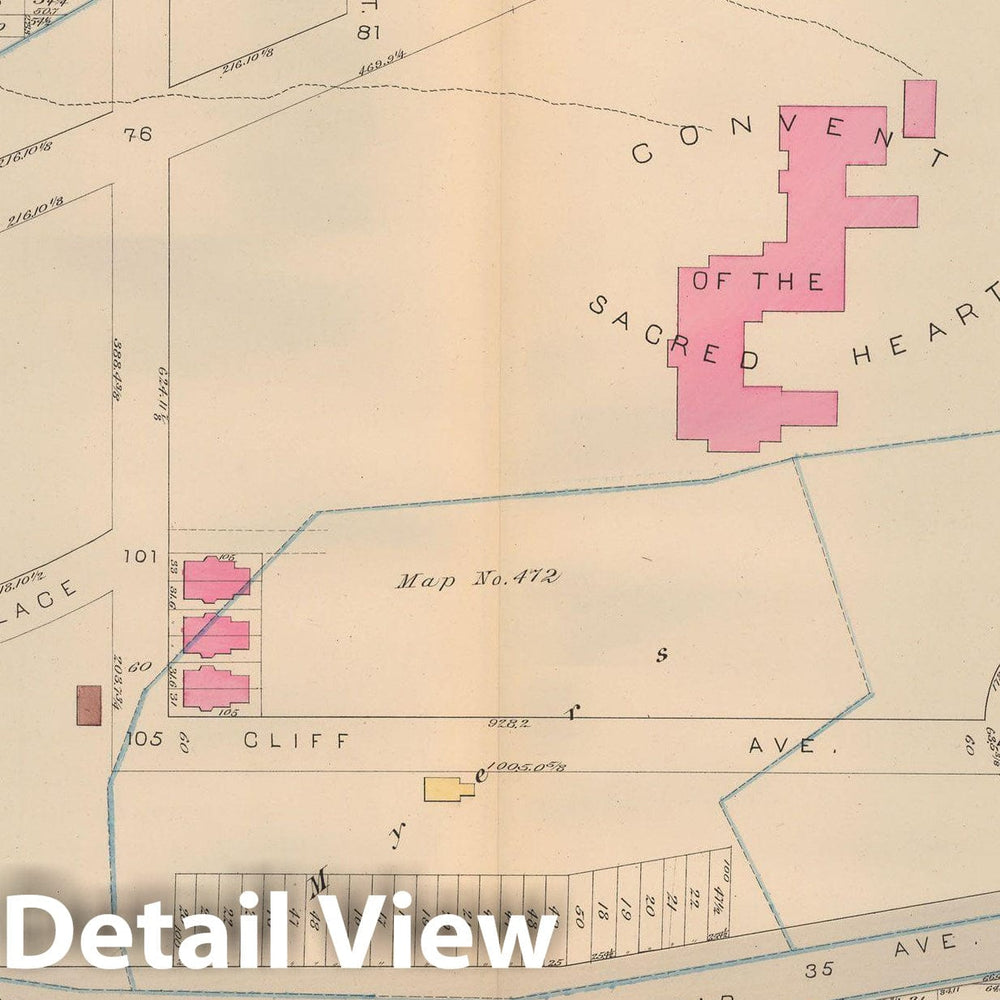 Historic Map : Atlas City of New York, Vol 2 ... 12th Ward, 2nd Ed., Manhattan 1884 Plate 023 , Vintage Wall Art