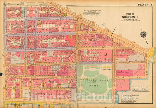 Historic Map : Atlas City of New York, Borough of Manhattan, Volume One, Battery to 14th Street, Manhattan 1922 Plate 014 , Vintage Wall Art