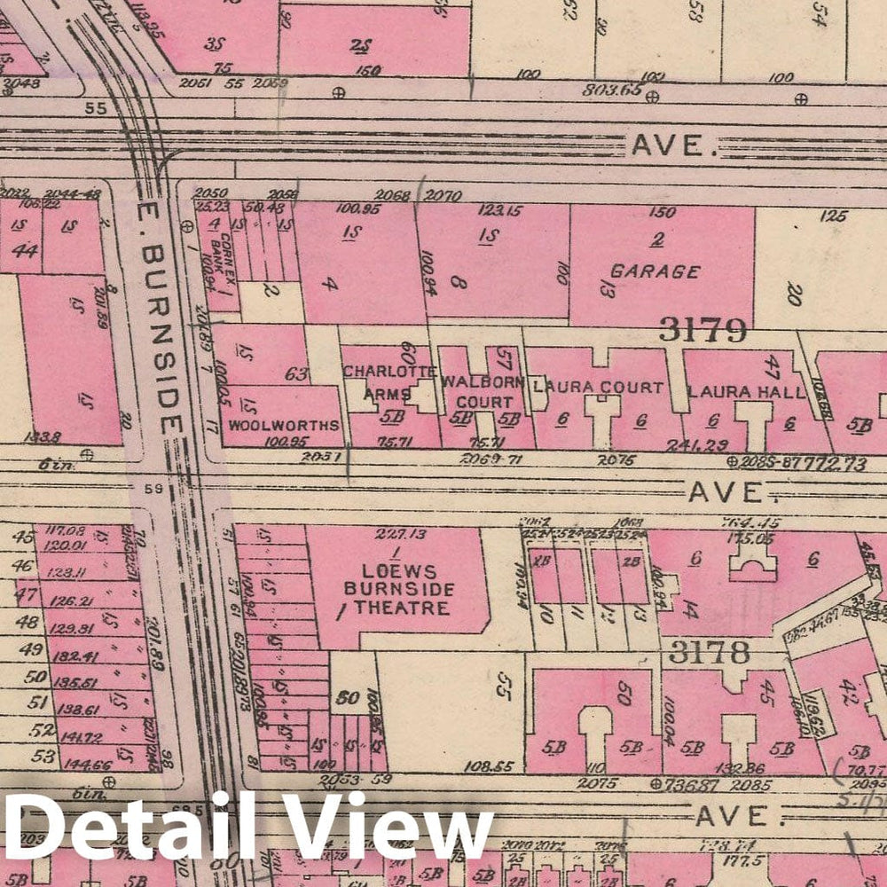 Historic Map : Borough of The Bronx, Sections 9-13, The Bronx 1928 Plate 107 , Vintage Wall Art