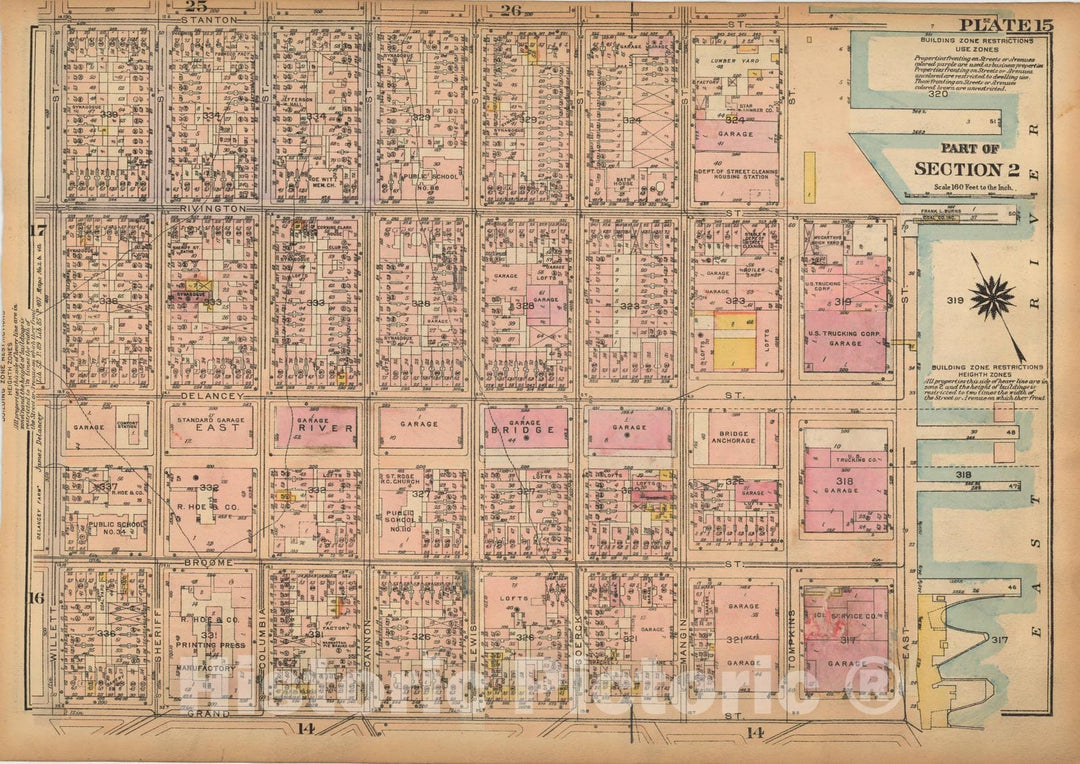 Historic Map : Land Book of the Borough of Manhattan, City of NY, Manhattan 1925 Plate 015 , Vintage Wall Art