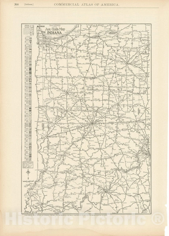 Historic Map : Indiana 1925 , Vintage Wall Art