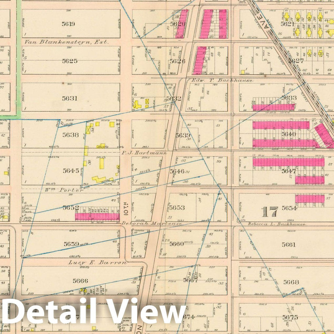 Historic Map : Vol. 2, Brooklyn 1907 Plate 004 , Atlas Borough of Brooklyn , Vintage Wall Art