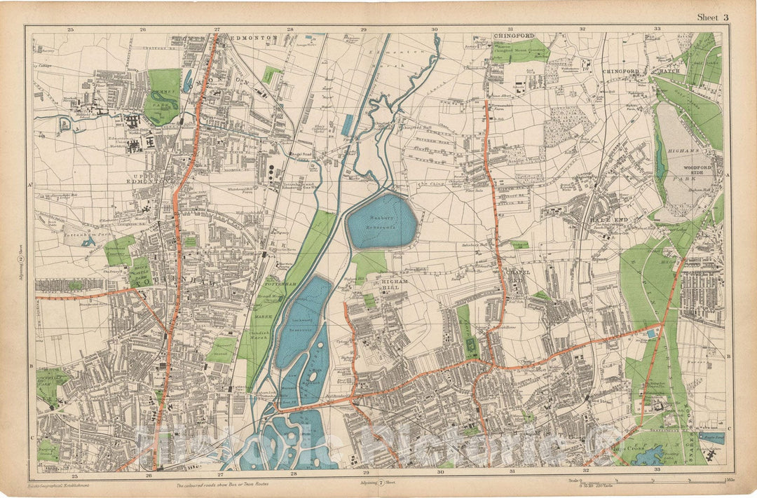 Historic Map : Europe, London 1910 Sheet 03 , Vintage Wall Art