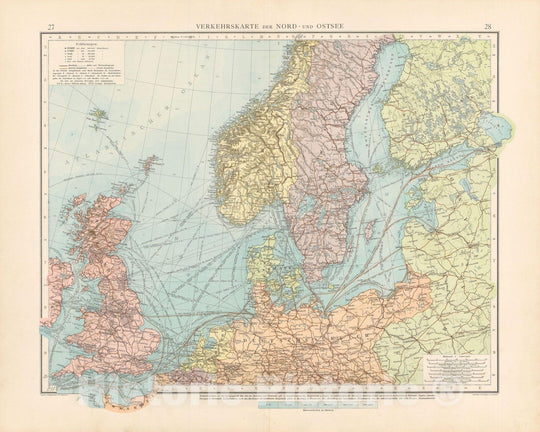 Historic Map : Europe 1899 , Andrees Allgemeiner Handatlas , v3, Vintage Wall Art