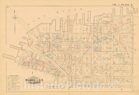 Historic Map : Atlas of Brooklyn Vols. 5 & 6, Brooklyn 1880 Vol. 5 Plate B , Vintage Wall Art