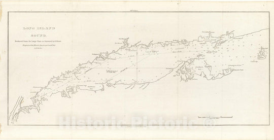 Historic Map : American Coast Pilot 14th Ed., Long Island Sound 1841 , Vintage Wall Art