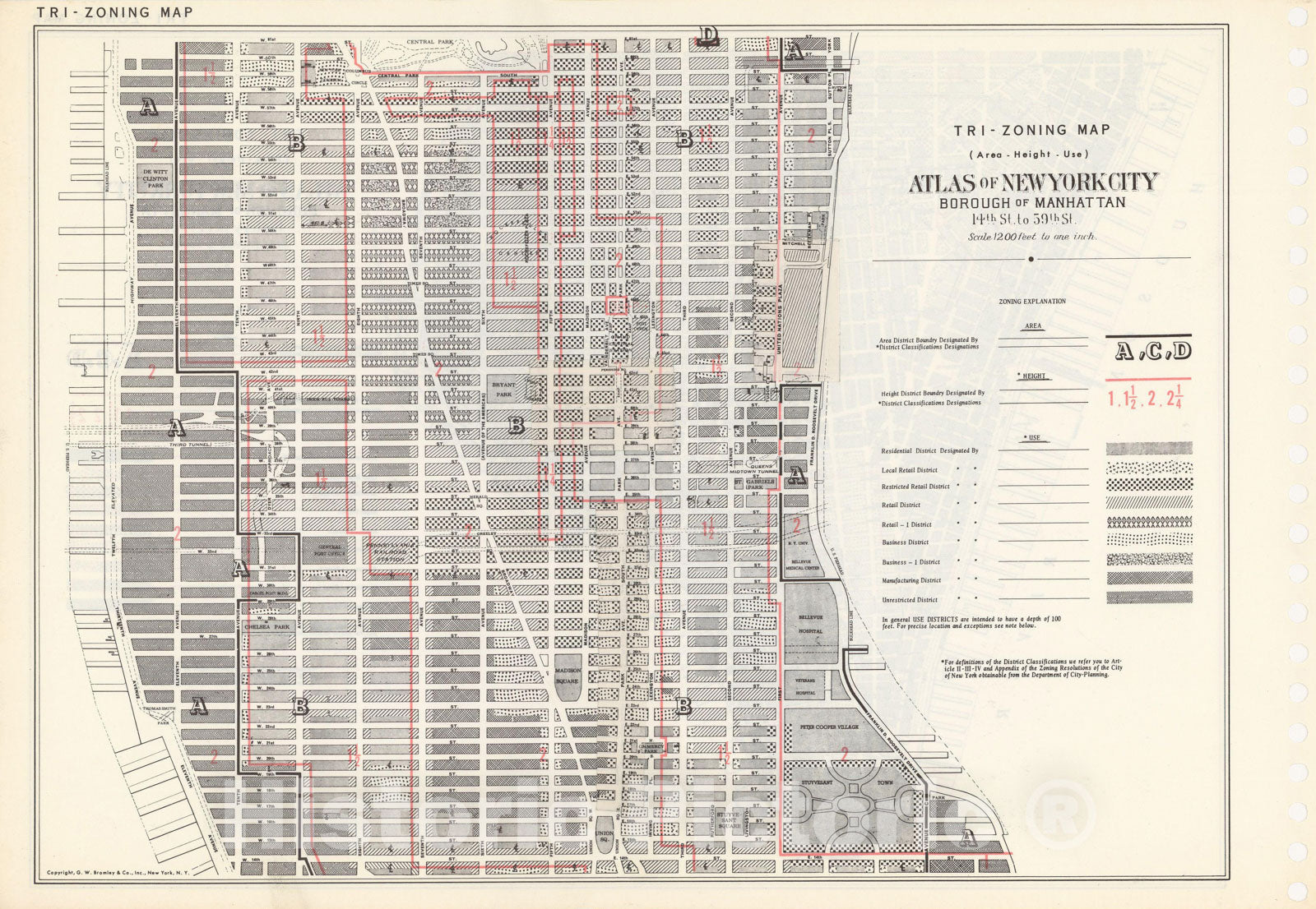 Historic Map : Manhattan Land Book 1955 - Updated Through Nov 7th, Manhattan & New York City Index Plate , v2, Vintage Wall Art