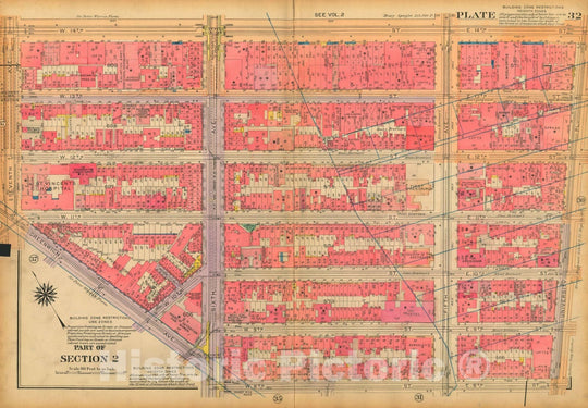 Historic Map : Atlas City of New York, Borough of Manhattan, Volume One, Battery to 14th Street, Manhattan 1922 Plate 032 , Vintage Wall Art