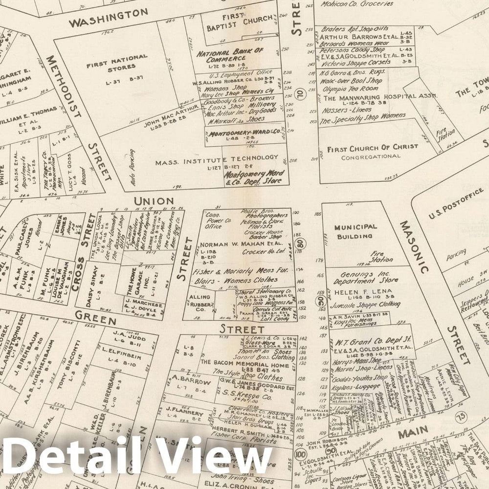 Historic Map : New England States Ed., New London 1946 , Nirenstein's National Preferred Real Estate Locations of Business Properties , Vintage Wall Art