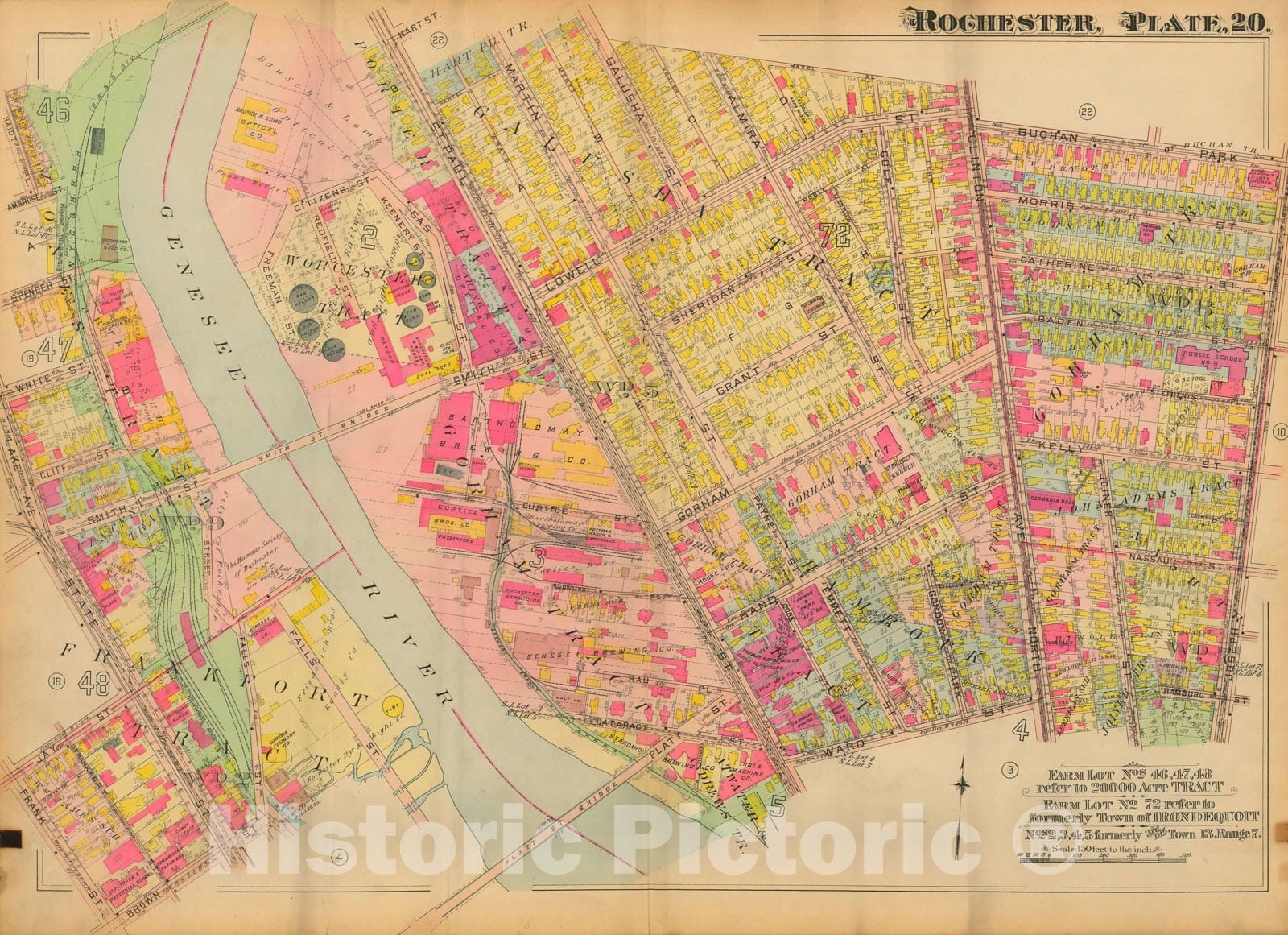 Historic Map : Atlas City of Rochester New York, Rochester 1910 Plate 020 , Vintage Wall Art