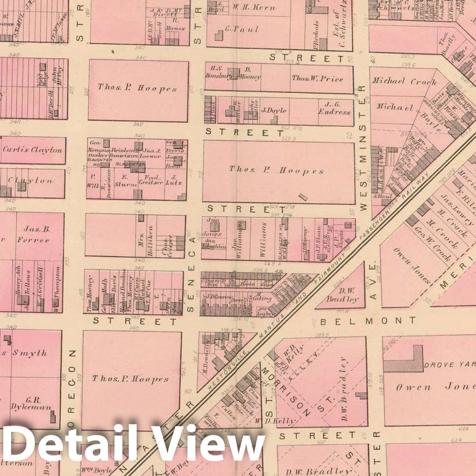 Historic Map : Atlas of West Philadelphia including the 24th & 27th Wards of the City of Philadelphia, West Philadelphia 1872 Plate G , Vintage Wall Art