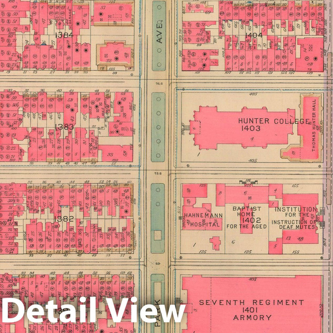 Historic Map : Atlas City of New York, Borough of Manhattan, Volume 3, 59th St to 110th St, Manhattan 1921 Plate 023 , Vintage Wall Art