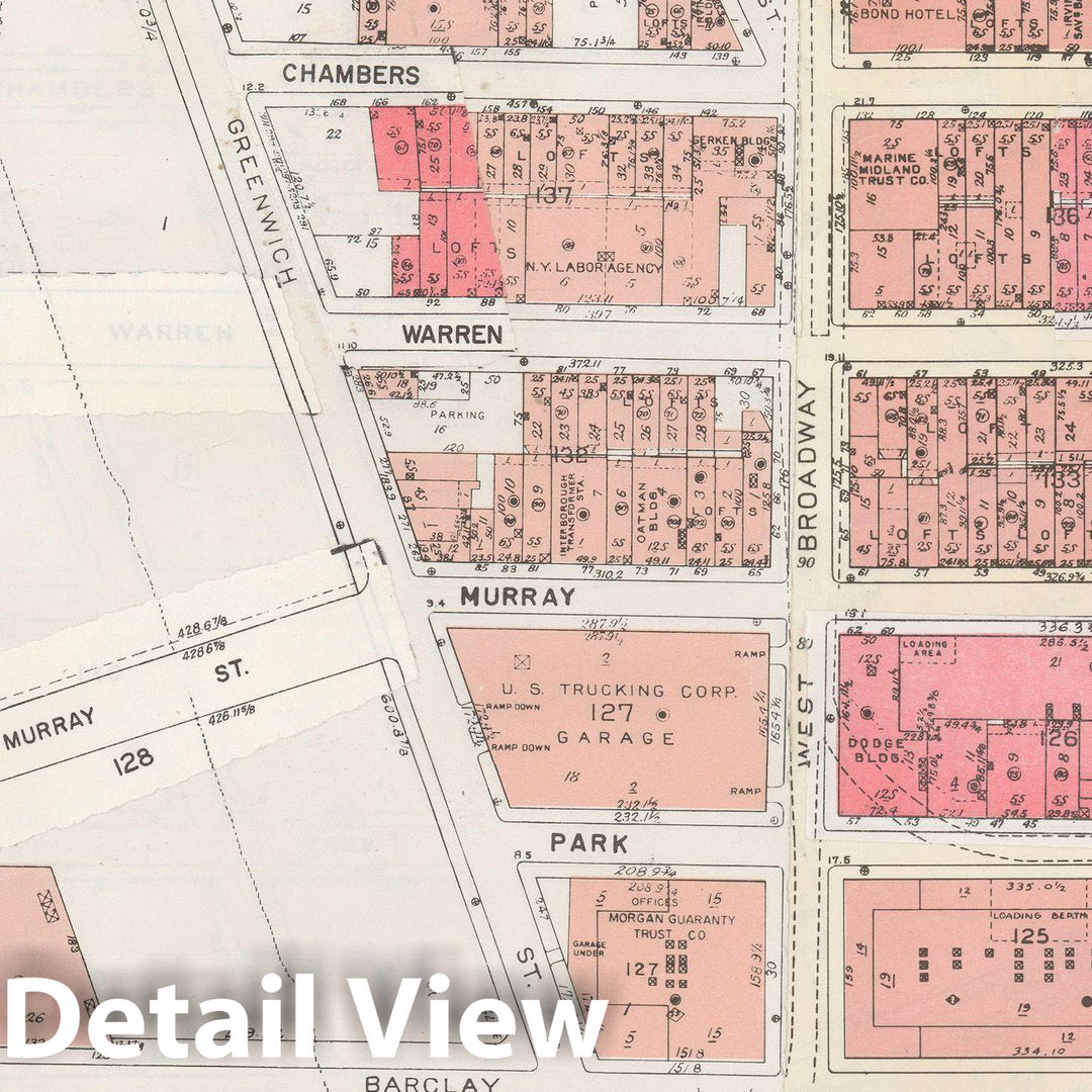 Historic Map : Manhattan Land Book 1955 - Updated Through Nov 7th, New York City 1975 Plate 005 , Vintage Wall Art