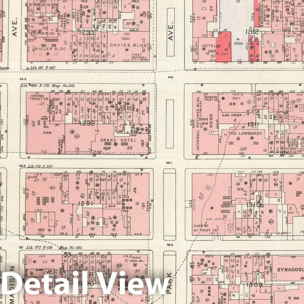 Historic Map : Manhattan Land Book 1955 - Updated Through Nov 7th, New York City 1975 Plate 084 , Vintage Wall Art