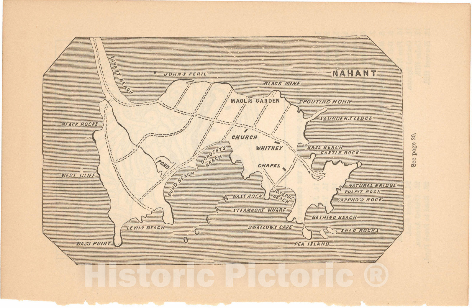 Historic Map : New England, Nahant 1890 , Vintage Wall Art