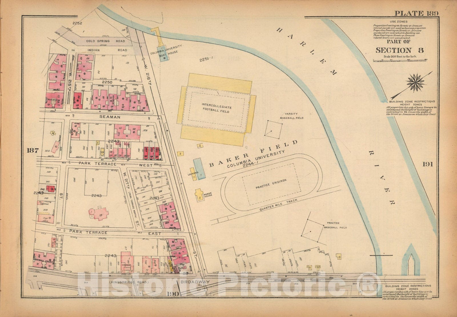 Historic Map : Land Book of the Borough of Manhattan, City of NY, Manhattan 1925 Plate 189 , Vintage Wall Art