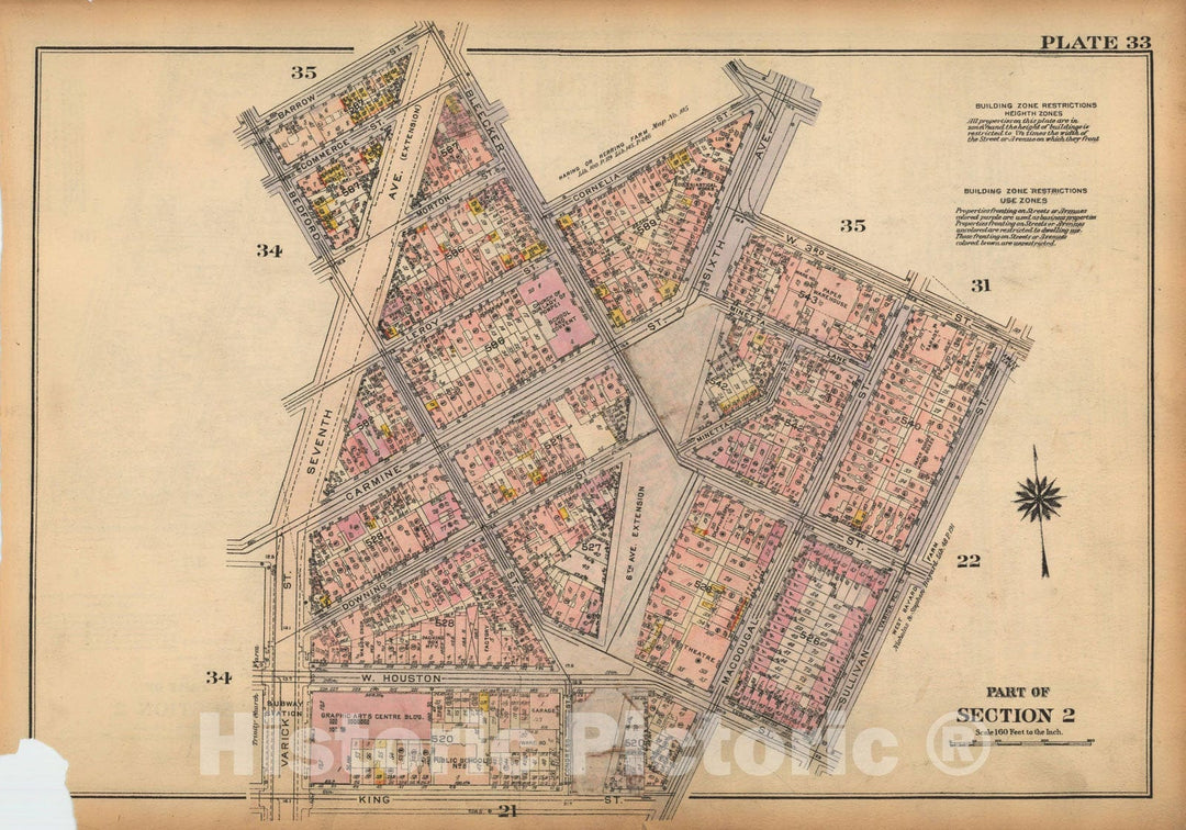 Historic Map : Land Book of the Borough of Manhattan, City of NY, Manhattan 1925 Plate 033 , Vintage Wall Art