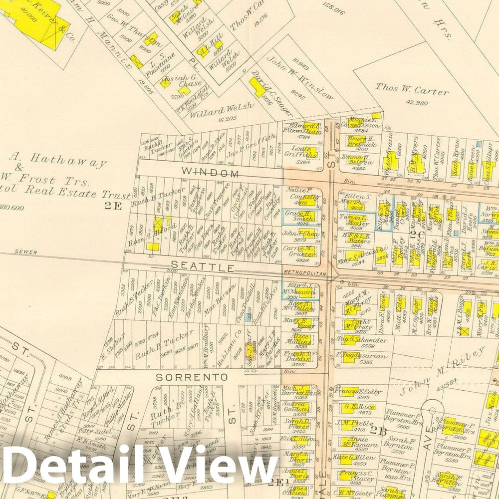 Historic Map : Atlas City of Boston, Wards 25 & 26 Brighton, Allston & Brighton 1916 Plate 026 , Vintage Wall Art