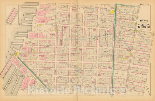 Historic Map : Atlas Entire City of Brooklyn Complete in One Volume, Brooklyn 1880 Plate 015 , Vintage Wall Art