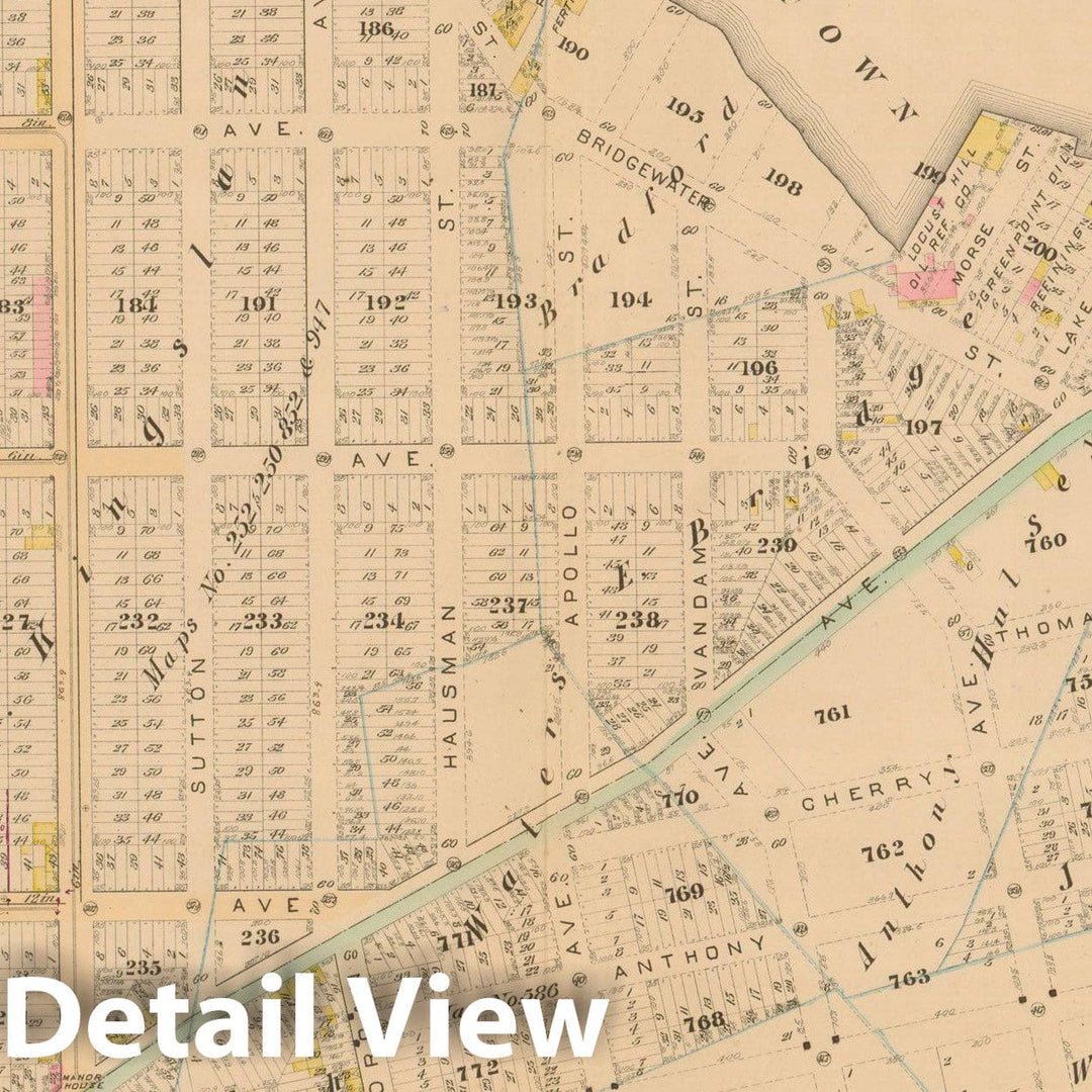 Historic Map : Robinson's Atlas City of Brooklyn, NY, Brooklyn 1886 Plate 013 , Vintage Wall Art