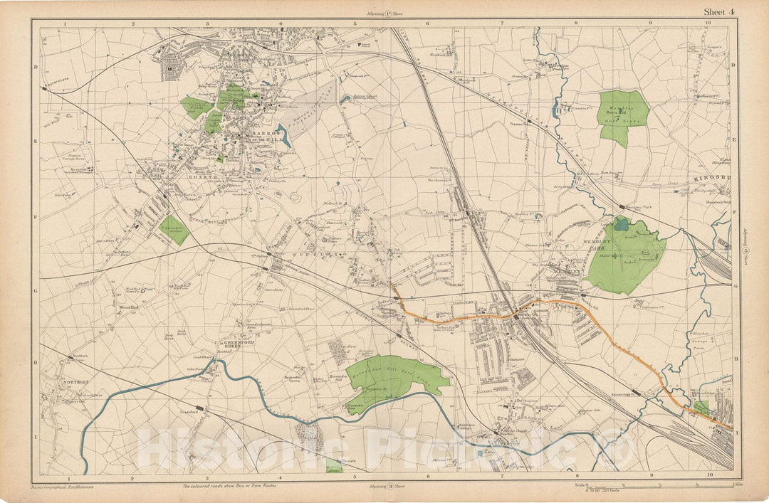 Historic Map : Europe, London 1910 Sheet 04 , Vintage Wall Art