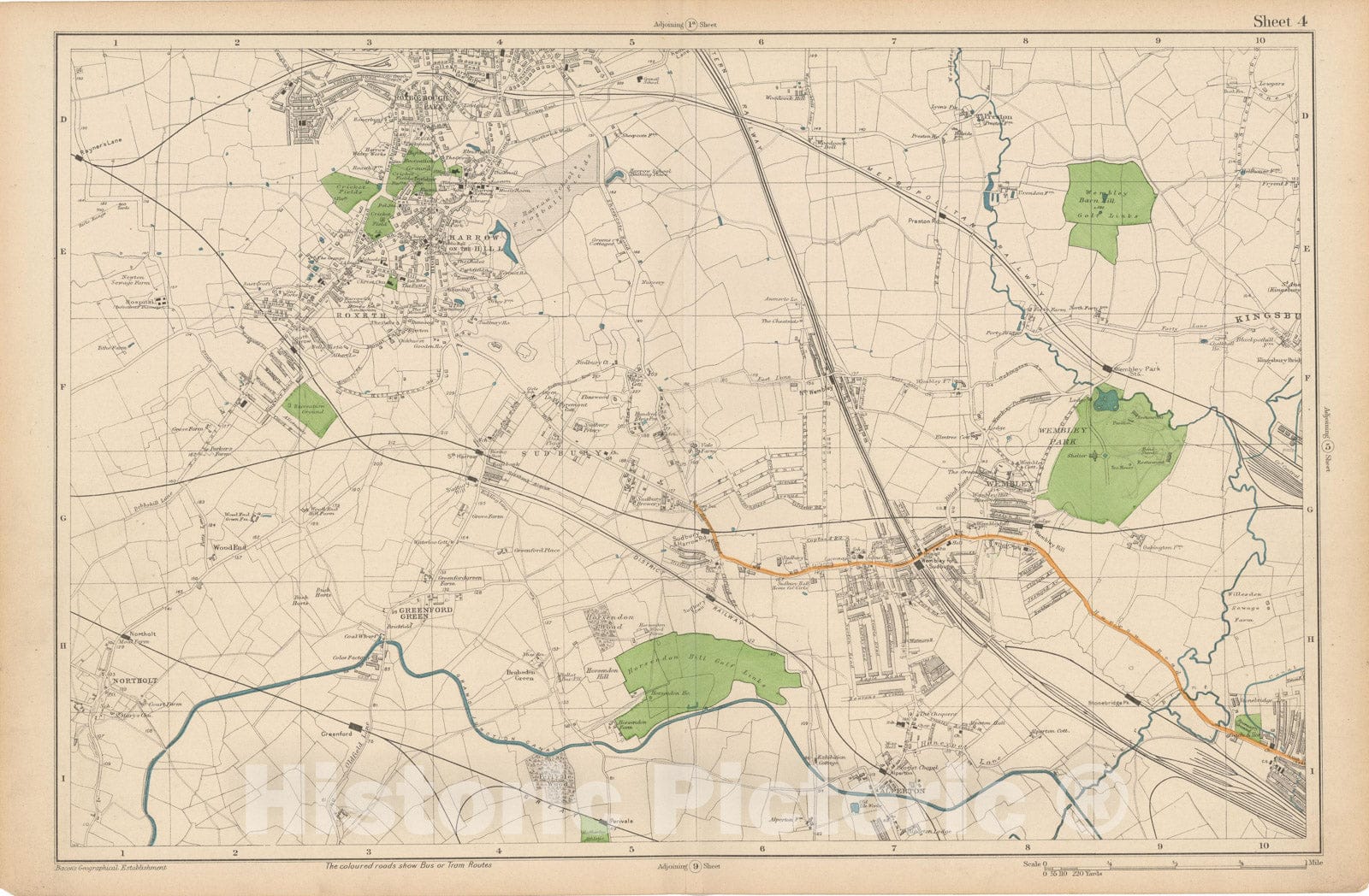 Historic Map : Europe, London 1910 Sheet 04 , Vintage Wall Art