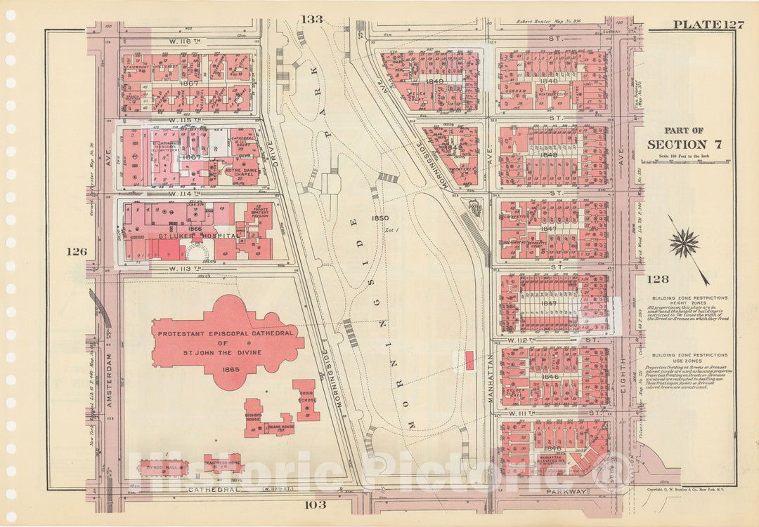 Historic Map : Manhattan Land Book 1955 - Updated Through Nov 7th, New York City 1975 Plate 127 , Vintage Wall Art