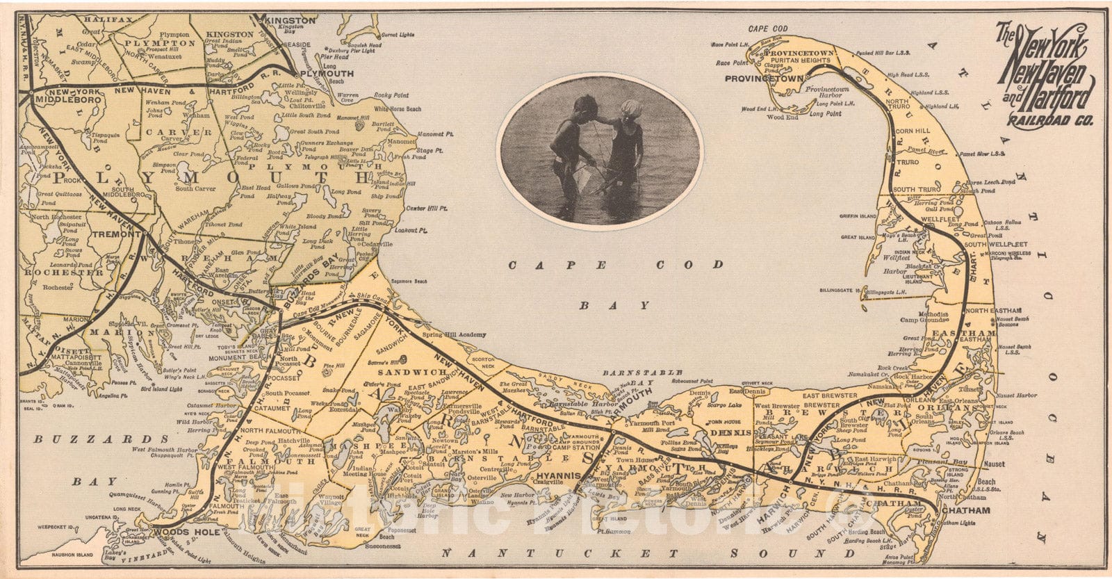 Historic Map : Cape Cod 1927 Transit Cartography , Vintage Wall Art