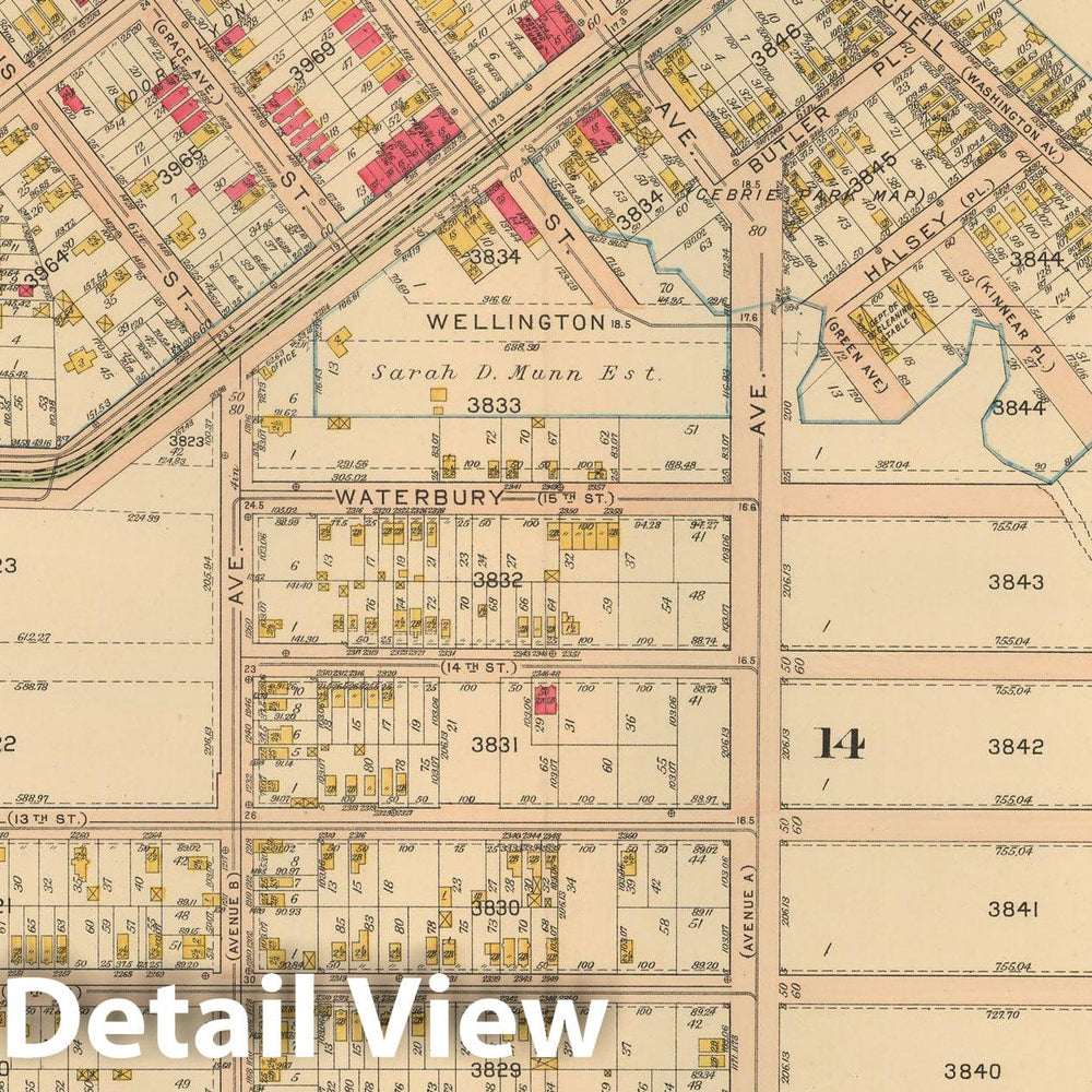 Historic Map : Atlas City of NY, Borough of The Bronx, Annexed District, The Bronx 1913 Plate 031 , Vintage Wall Art