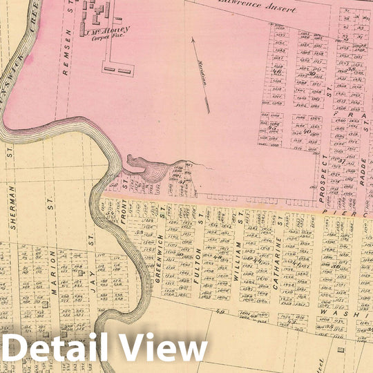 Historic Map : Atlas of Long Island, New York, Long Island City & Queens 1873 , v2, Vintage Wall Art