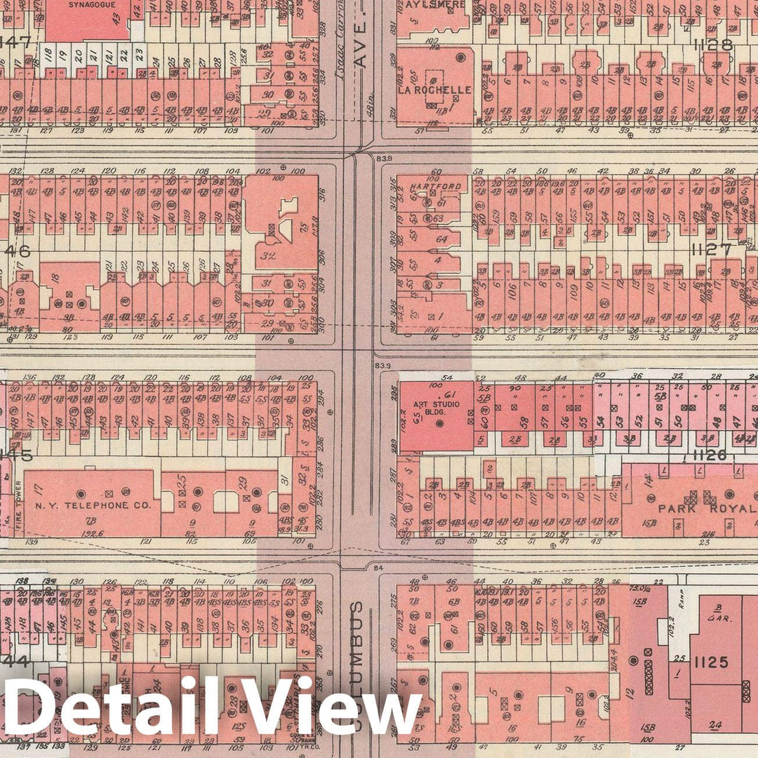 Historic Map : Manhattan Land Book 1955 - Updated Through Nov 7th, New York City 1975 Plate 091 , Vintage Wall Art