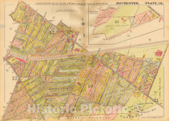 Historic Map : Plat Book of the City of Rochester New York and Vicinity, 1918 Plate 031 , Vintage Wall Art