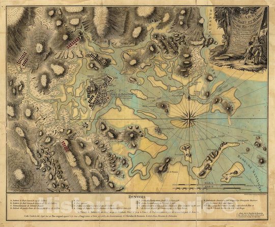 Historic Map : Revolutionary War Maps of Boston and Massachusetts, & Cambridge & Charlestown 1776 , Vintage Wall Art