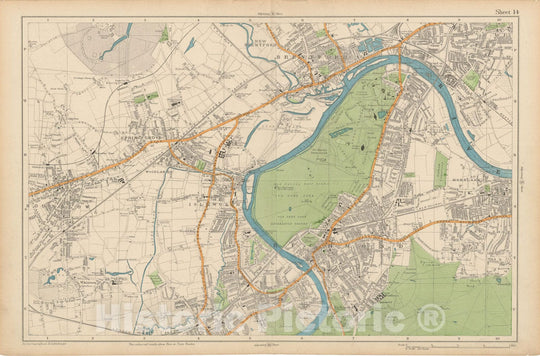 Historic Map : Europe, London 1910 Sheet 14 , Vintage Wall Art