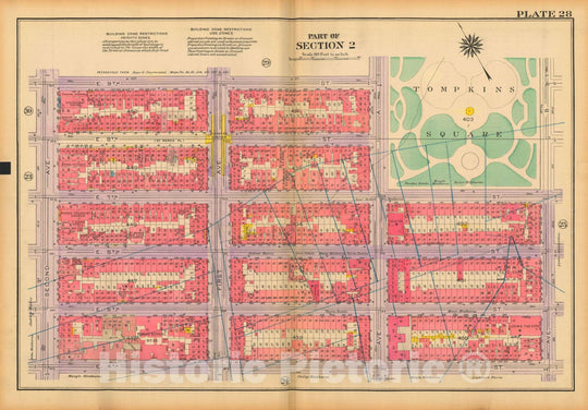 Historic Map : Atlas City of New York, Borough of Manhattan, Volume One, Battery to 14th Street, Manhattan 1922 Plate 028 , Vintage Wall Art