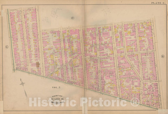 Historic Map : Atlas City of Philadelphia, Vol. 3, Philadelphia 1886 Plate C , Vintage Wall Art