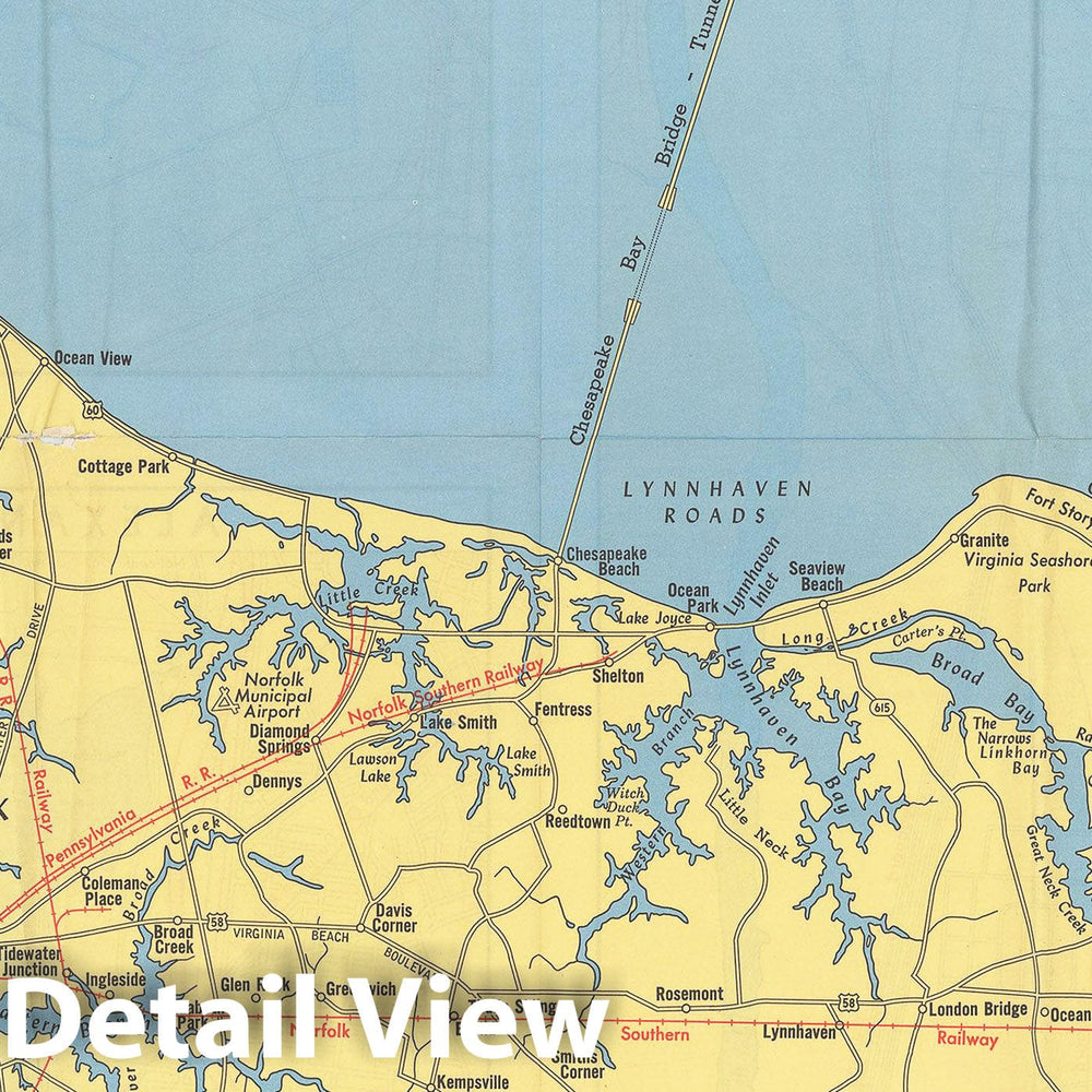 Historic Map : Newport News, The Port of Hampton Roads 1962 , Nirenstein's National Preferred Real Estate Locations of Business Properties , Vintage Wall Art