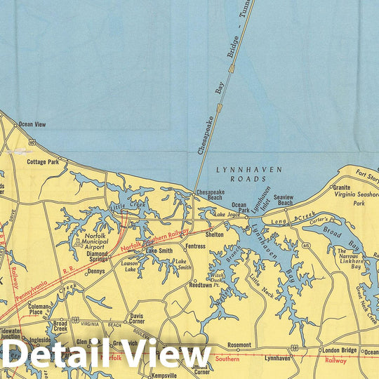 Historic Map : Newport News, The Port of Hampton Roads 1962 , Nirenstein's National Preferred Real Estate Locations of Business Properties , Vintage Wall Art