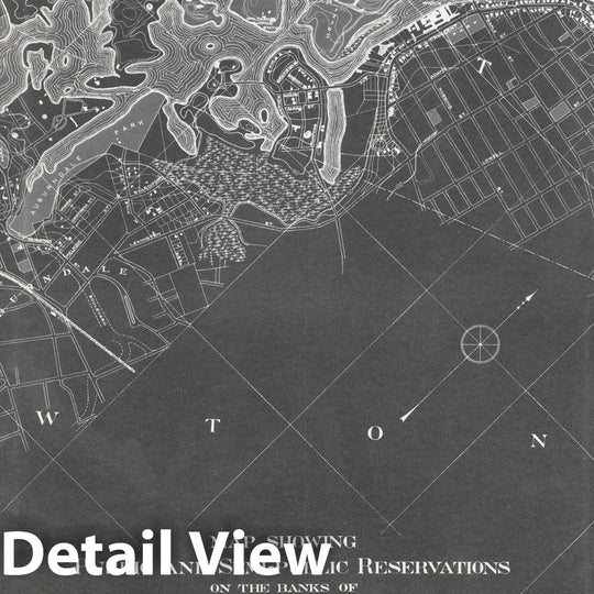 Historic Map : Newton, Charles River Reservations 1894 , Nirenstein's National Preferred Real Estate Locations of Business Properties , Vintage Wall Art