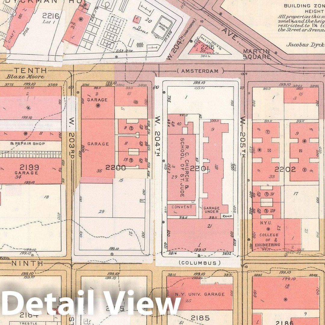 Historic Map : Manhattan Land Book 1955 - Updated Through Nov 7th, New York City 1975 Plate 184 , Vintage Wall Art