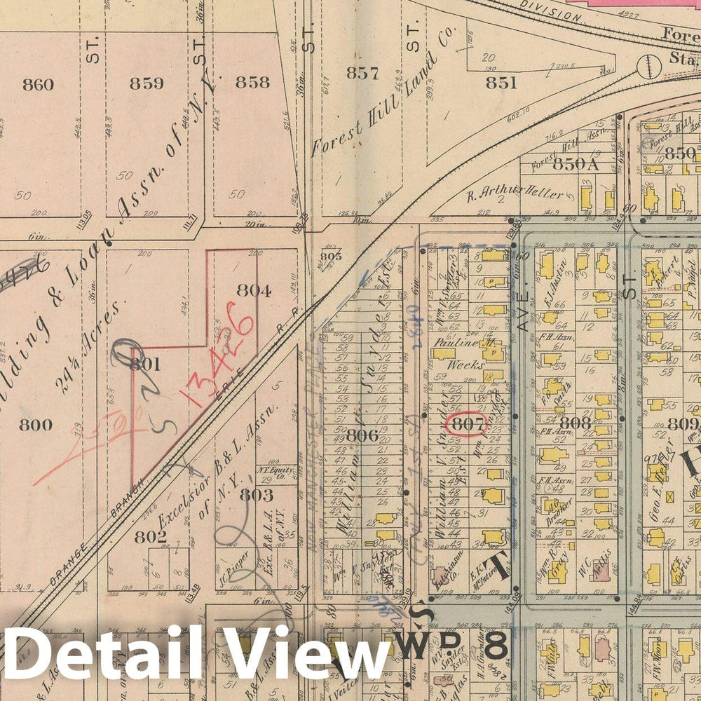 Historic Map : Atlas of Newark, Volume 1, Newark 1911 Plate 016 , Vintage Wall Art