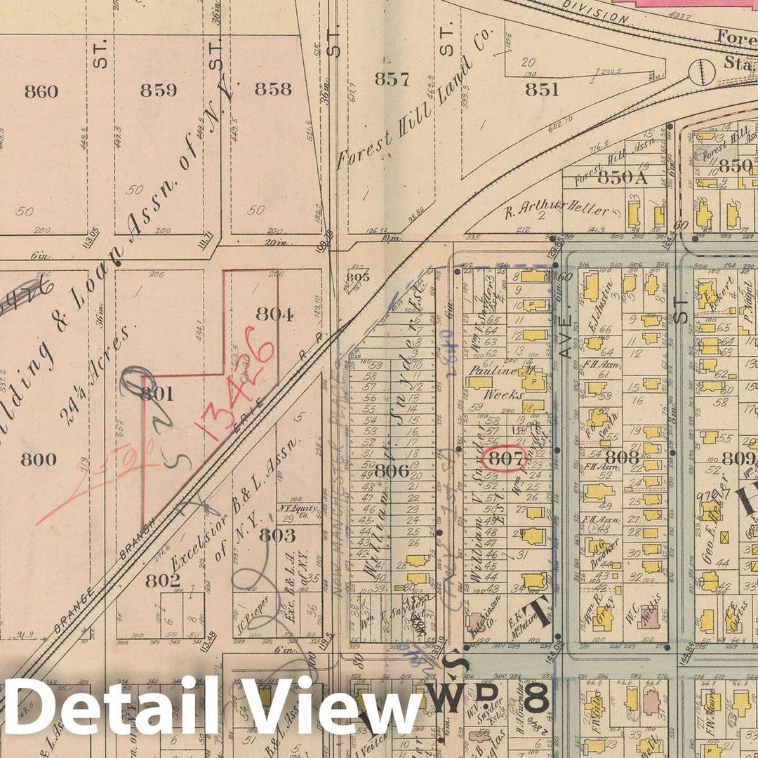 Historic Map : Atlas of Newark, Volume 1, Newark 1911 Plate 016 , Vintage Wall Art