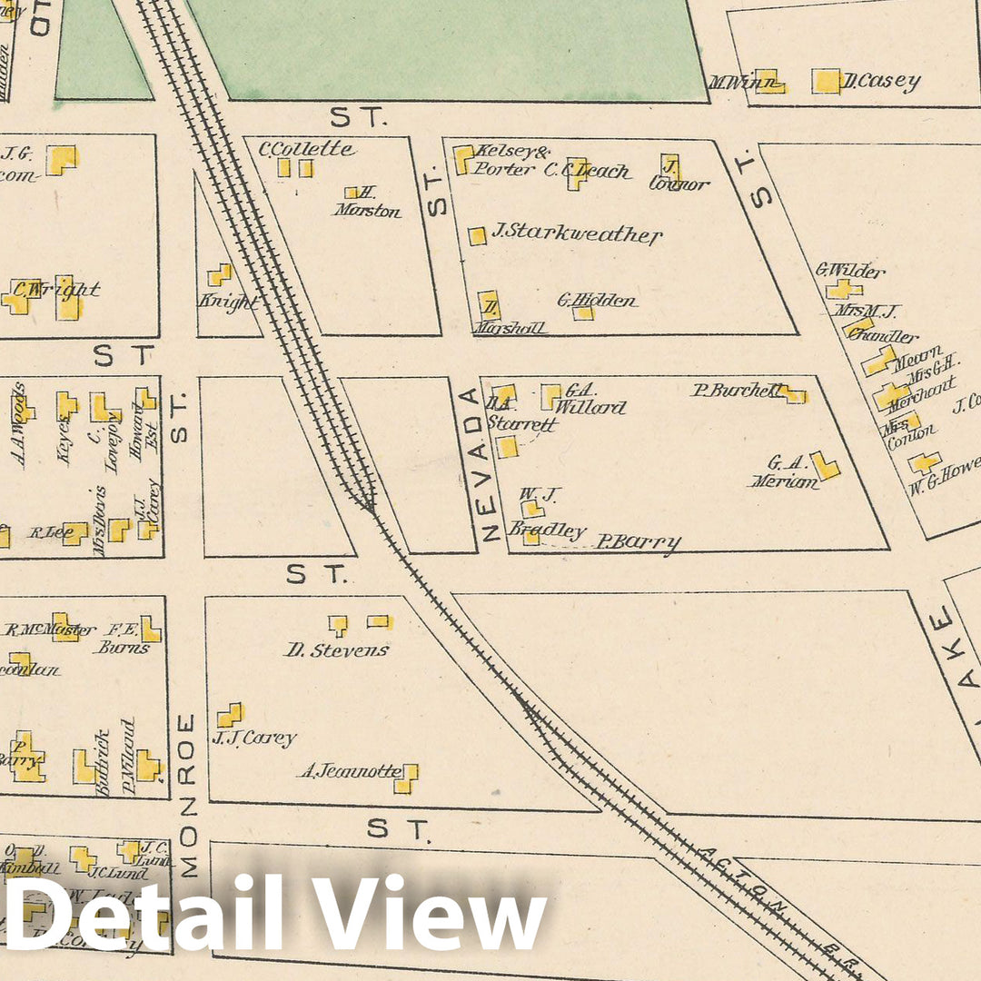 Historic Map : Nashua 1892 , Town and City Atlas State of New Hampshire , v3, Vintage Wall Art